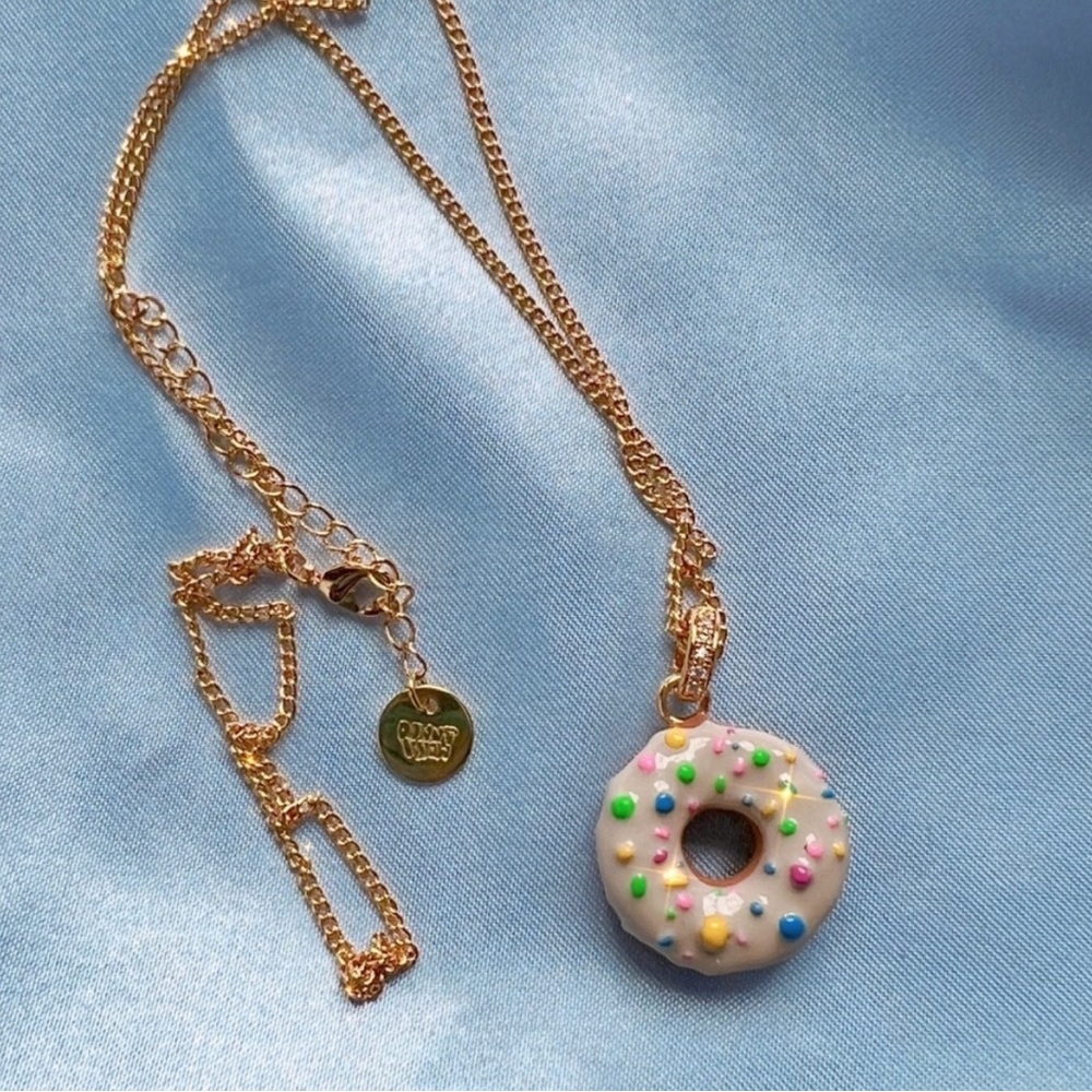 Donut Pendant Necklace with Colorful Sprinkles
